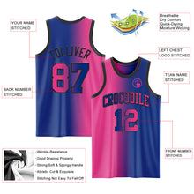 Load image into Gallery viewer, Custom Royal Pink-Black Authentic Gradient Fashion Basketball Jersey