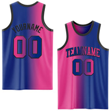 Load image into Gallery viewer, Custom Royal Pink-Black Authentic Gradient Fashion Basketball Jersey