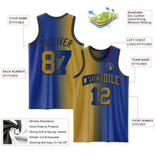 Load image into Gallery viewer, Custom Royal Old Gold-Black Authentic Gradient Fashion Basketball Jersey