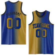 Load image into Gallery viewer, Custom Royal Old Gold-Black Authentic Gradient Fashion Basketball Jersey