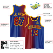 Load image into Gallery viewer, Custom Royal Maroon-Gold Authentic Gradient Fashion Basketball Jersey