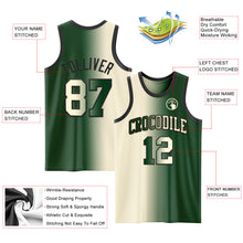 Load image into Gallery viewer, Custom Green Cream-Black Authentic Gradient Fashion Basketball Jersey