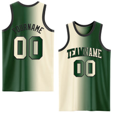 Load image into Gallery viewer, Custom Green Cream-Black Authentic Gradient Fashion Basketball Jersey