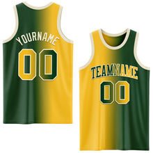 Load image into Gallery viewer, Custom Green Gold-Cream Authentic Gradient Fashion Basketball Jersey