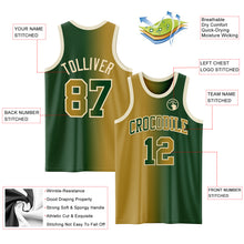 Load image into Gallery viewer, Custom Green Old Gold-Cream Authentic Gradient Fashion Basketball Jersey