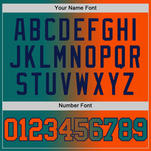 Load image into Gallery viewer, Custom Teal Orange-Navy Authentic Gradient Fashion Basketball Jersey