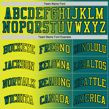 Load image into Gallery viewer, Custom Teal Neon Yellow-Black Authentic Gradient Fashion Basketball Jersey