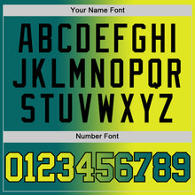 Load image into Gallery viewer, Custom Teal Neon Yellow-Black Authentic Gradient Fashion Basketball Jersey