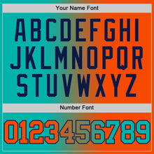 Load image into Gallery viewer, Custom Aqua Orange-Navy Authentic Gradient Fashion Basketball Jersey