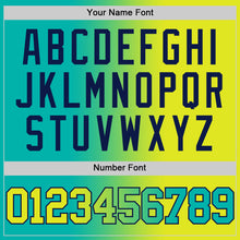 Load image into Gallery viewer, Custom Aqua Neon Yellow-Navy Authentic Gradient Fashion Basketball Jersey