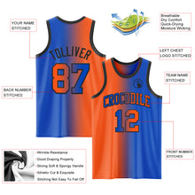 Load image into Gallery viewer, Custom Thunder Blue Orange-Black Authentic Gradient Fashion Basketball Jersey