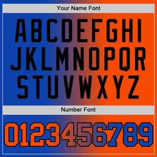 Load image into Gallery viewer, Custom Thunder Blue Orange-Black Authentic Gradient Fashion Basketball Jersey