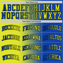 Load image into Gallery viewer, Custom Thunder Blue Neon Yellow-Black Authentic Gradient Fashion Basketball Jersey