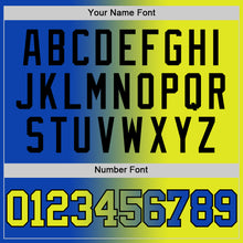 Load image into Gallery viewer, Custom Thunder Blue Neon Yellow-Black Authentic Gradient Fashion Basketball Jersey