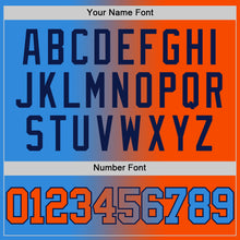 Load image into Gallery viewer, Custom Powder Blue Orange-Navy Authentic Gradient Fashion Basketball Jersey