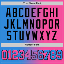 Load image into Gallery viewer, Custom Powder Blue Pink-Black Authentic Gradient Fashion Basketball Jersey