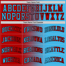 Load image into Gallery viewer, Custom Sky Blue Red-Black Authentic Gradient Fashion Basketball Jersey