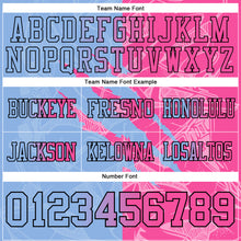 Load image into Gallery viewer, Custom Light Blue Pink-Black Mesh Authentic Gradient Fashion Scratch Football Jersey