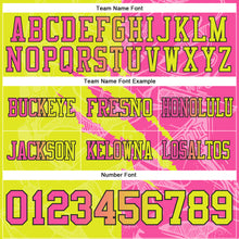 Load image into Gallery viewer, Custom Neon Yellow Pink-Black Mesh Authentic Gradient Fashion Scratch Football Jersey