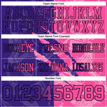 Load image into Gallery viewer, Custom Purple Pink-Black Mesh Authentic Gradient Fashion Scratch Football Jersey