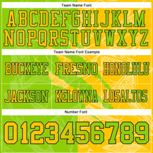 Load image into Gallery viewer, Custom Neon Green Yellow-Black Mesh Authentic Gradient Fashion Scratch Football Jersey