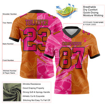 Load image into Gallery viewer, Custom Texas Orange Hot Pink-Black Mesh Authentic Gradient Fashion Scratch Football Jersey