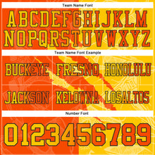 Load image into Gallery viewer, Custom Orange Yellow-Black Mesh Authentic Gradient Fashion Scratch Football Jersey