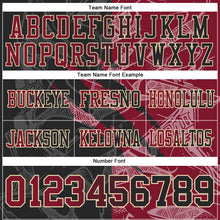 Load image into Gallery viewer, Custom Black Crimson-Cream Mesh Authentic Gradient Fashion Scratch Football Jersey