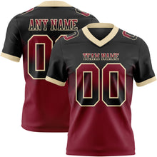 Load image into Gallery viewer, Custom Black Crimson-Cream Mesh Authentic Gradient Square Shape 7V7 Flag Football Jersey