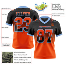 Load image into Gallery viewer, Custom Black Orange-Light Blue Mesh Authentic Gradient Square Shape 7V7 Flag Football Jersey