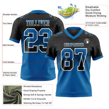 Load image into Gallery viewer, Custom Black Blue-White Mesh Authentic Gradient Square Shape 7V7 Flag Football Jersey