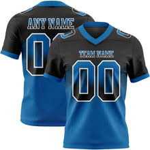 Load image into Gallery viewer, Custom Black Blue-White Mesh Authentic Gradient Square Shape 7V7 Flag Football Jersey