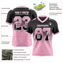 Load image into Gallery viewer, Custom Black Light Pink-White Mesh Authentic Gradient Square Shape 7V7 Flag Football Jersey