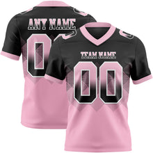 Load image into Gallery viewer, Custom Black Light Pink-White Mesh Authentic Gradient Square Shape 7V7 Flag Football Jersey