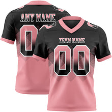 Load image into Gallery viewer, Custom Black Medium Pink-White Mesh Authentic Gradient Square Shape 7V7 Flag Football Jersey