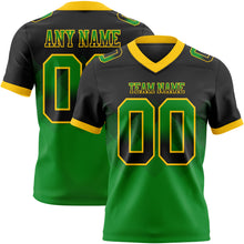 Load image into Gallery viewer, Custom Black Grass Green-Yellow Mesh Authentic Gradient Square Shape 7V7 Flag Football Jersey