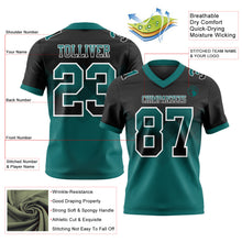Load image into Gallery viewer, Custom Black Teal-White Mesh Authentic Gradient Square Shape 7V7 Flag Football Jersey