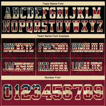 Load image into Gallery viewer, Custom Black Vintage USA Flag Crimson-Cream Mesh Authentic Gradient Square Shape Flag Football Jersey