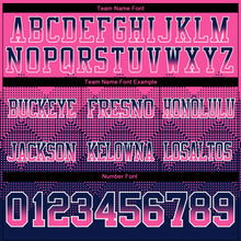 Load image into Gallery viewer, Custom Pink Navy-White Mesh Authentic Gradient Square Shape Flag Football Jersey