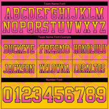 Load image into Gallery viewer, Custom Pink Yellow-Black Mesh Authentic Gradient Square Shape Flag Football Jersey