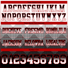 Load image into Gallery viewer, Custom White Black-Red Mesh Authentic Gradient Square Shape Flag Football Jersey