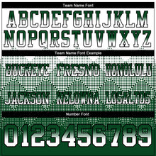 Load image into Gallery viewer, Custom White Green-Black Mesh Authentic Gradient Square Shape Flag Football Jersey