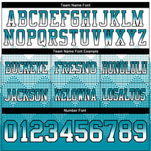 Load image into Gallery viewer, Custom White Teal-Black Mesh Authentic Gradient Square Shape Flag Football Jersey