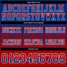 Load image into Gallery viewer, Custom Royal Red-White Mesh Authentic Gradient Square Shape Flag Football Jersey