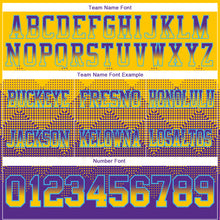 Load image into Gallery viewer, Custom Yellow Purple-Sky Blue Mesh Authentic Gradient Square Shape Flag Football Jersey