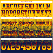 Load image into Gallery viewer, Custom Yellow Navy-Red Mesh Authentic Gradient Square Shape 7V7 Flag Football Jersey