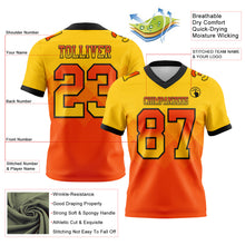 Load image into Gallery viewer, Custom Yellow Orange-Black Mesh Authentic Gradient Square Shape 7V7 Flag Football Jersey