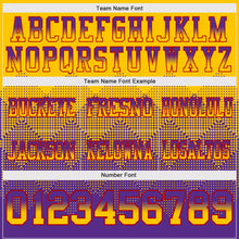 Load image into Gallery viewer, Custom Yellow Purple-Red Mesh Authentic Gradient Square Shape Flag Football Jersey