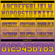 Load image into Gallery viewer, Custom Yellow Medium Purple-Black Mesh Authentic Gradient Square Shape Flag Football Jersey