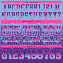 Load image into Gallery viewer, Custom Light Blue Purple-Pink Mesh Authentic Gradient Square Shape Flag Football Jersey